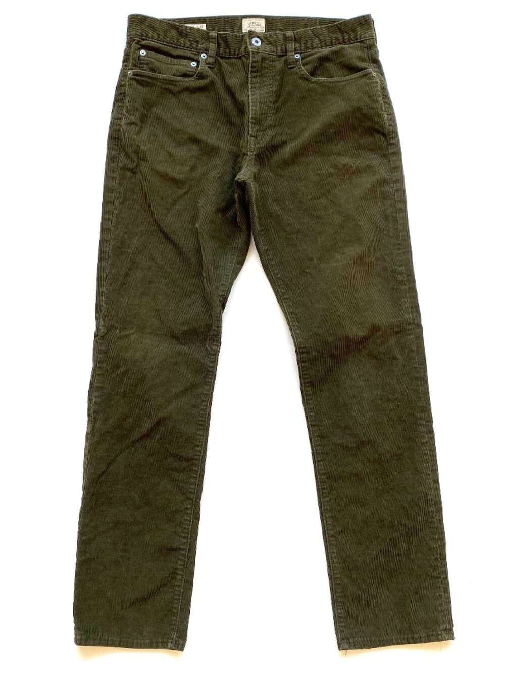 J.Crew Mens 32 x 32 770 Straight Fit Corduroy Pants Woodland Olive Stretch